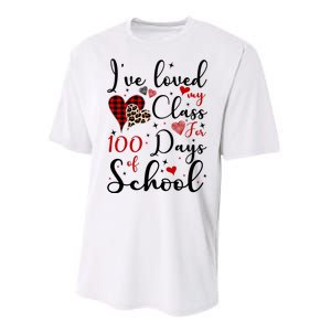 I've Loved My Class For 100 Days Of School Valentine Hearts Performance Sprint T-Shirt