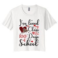 I've Loved My Class For 100 Days Of School Valentine Hearts Crop Top