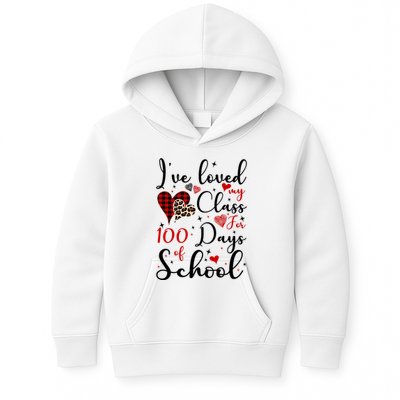 I've Loved My Class For 100 Days Of School Valentine Hearts Kids Hoodie