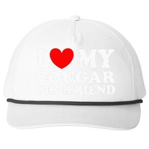 I Love My Cougar Girlfriend I Heart My Cougar Girlfriend Gf Snapback Five-Panel Rope Hat