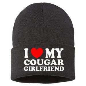 I Love My Cougar Girlfriend I Heart My Cougar Girlfriend Gf Sustainable Knit Beanie