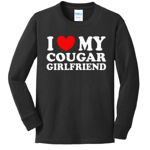 I Love My Cougar Girlfriend I Heart My Cougar Girlfriend Gf Kids Long Sleeve Shirt