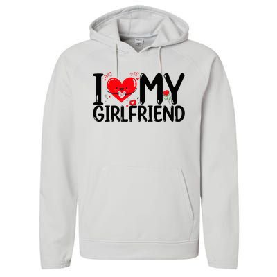 I Love My Girlfriend Performance Fleece Hoodie