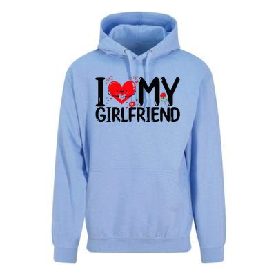 I Love My Girlfriend Unisex Surf Hoodie