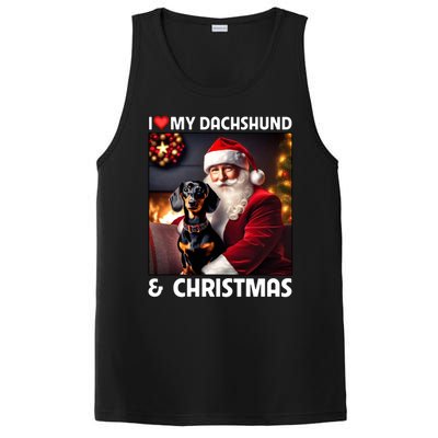 I Love My Dachshund And Christmas Lights Santa Clause Dog Meaningful Gift PosiCharge Competitor Tank