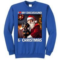 I Love My Dachshund And Christmas Lights Santa Clause Dog Meaningful Gift Sweatshirt