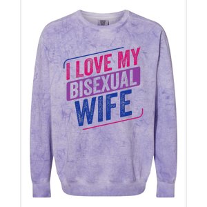 I Love My Bisexual Wife Bi Pride Bisexual Flag Colorblast Crewneck Sweatshirt