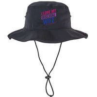 I Love My Bisexual Wife Bi Pride Bisexual Flag Legacy Cool Fit Booney Bucket Hat