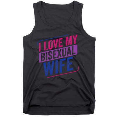 I Love My Bisexual Wife Bi Pride Bisexual Flag Tank Top