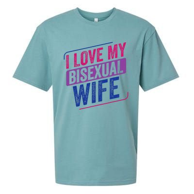 I Love My Bisexual Wife Bi Pride Bisexual Flag Sueded Cloud Jersey T-Shirt