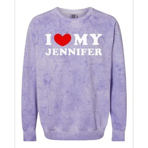 I Love My Jennifer Colorblast Crewneck Sweatshirt