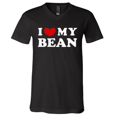 I Love My Bean V-Neck T-Shirt