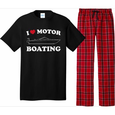 I Love Motor Boating Outfit Motorboat Lover Boater Pajama Set