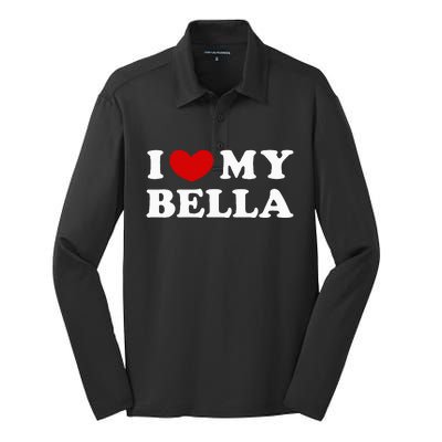 I Love My Bella Silk Touch Performance Long Sleeve Polo