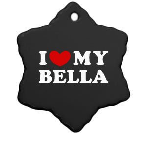 I Love My Bella Ceramic Star Ornament