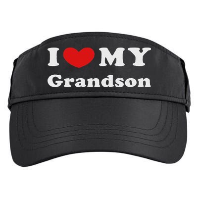 I Love My Grandson, I Heart My Grandson Adult Drive Performance Visor