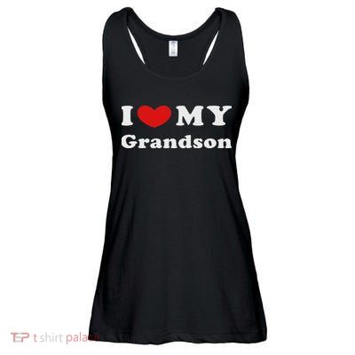 I Love My Grandson, I Heart My Grandson Ladies Essential Flowy Tank