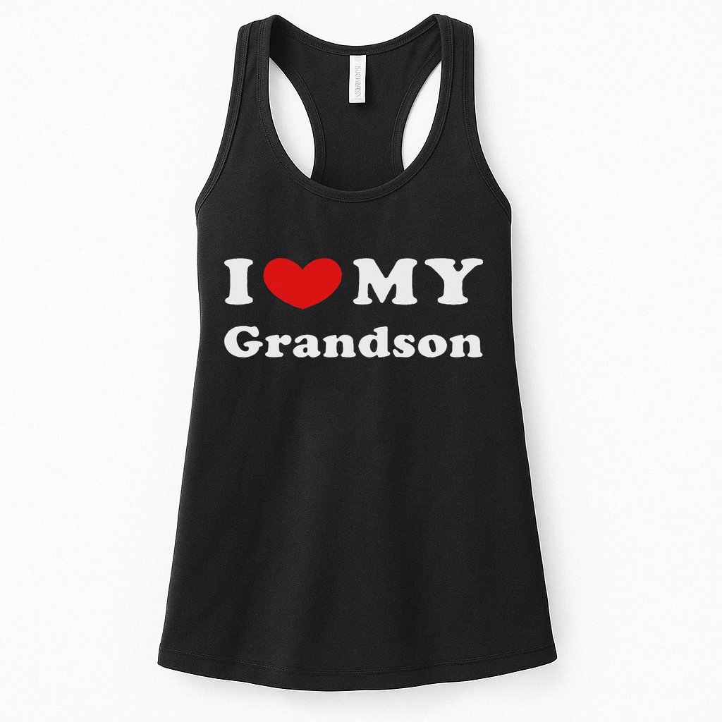 I Love My Grandson, I Heart My Grandson Womens Tank Top