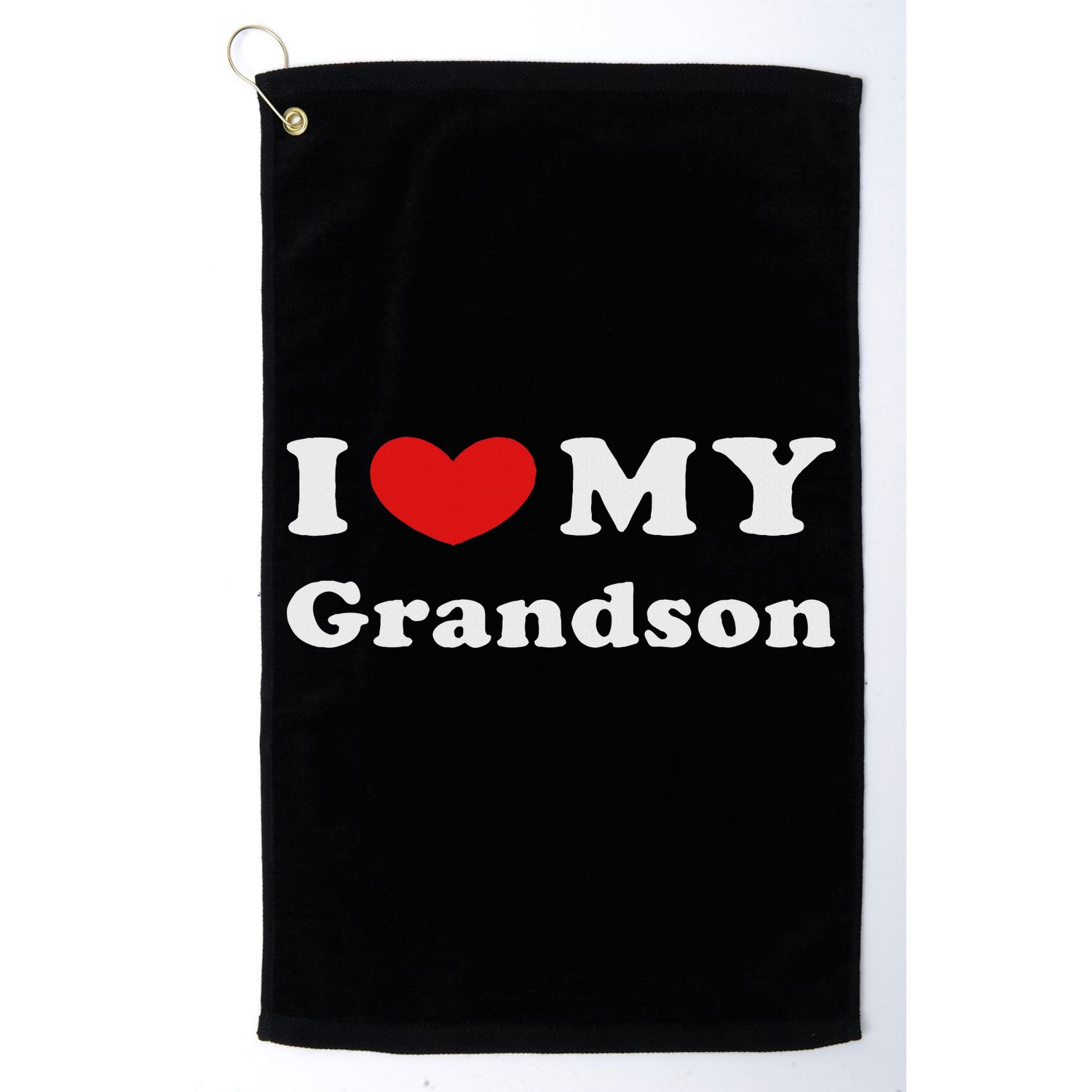 I Love My Grandson, I Heart My Grandson Golf Towel