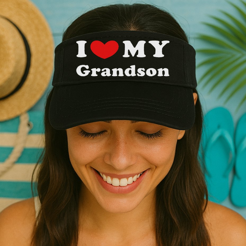 I Love My Grandson, I Heart My Grandson Visor