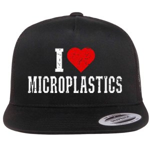 I Love Microplastics Flat Bill Trucker Hat