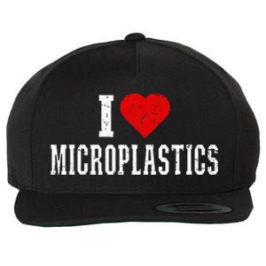 I Love Microplastics Wool Snapback Cap