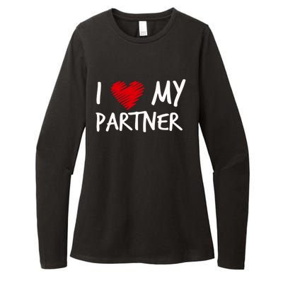 I Love My Partner Valentines Outfit Matching Wife Family Cute Gift Womens CVC Long Sleeve Shirt