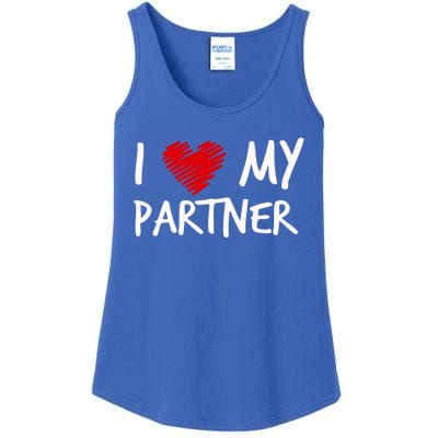 I Love My Partner Valentines Outfit Matching Wife Family Cute Gift Ladies Essential Tank