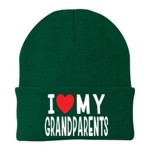 I Love My Grandparents Family Celebration Of Grandma Grandpa Knit Cap Winter Beanie