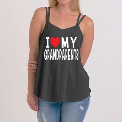 I Love My Grandparents Family Celebration Of Grandma Grandpa Women's Strappy Tank