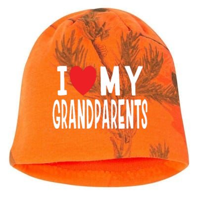 I Love My Grandparents Family Celebration Of Grandma Grandpa Kati - Camo Knit Beanie