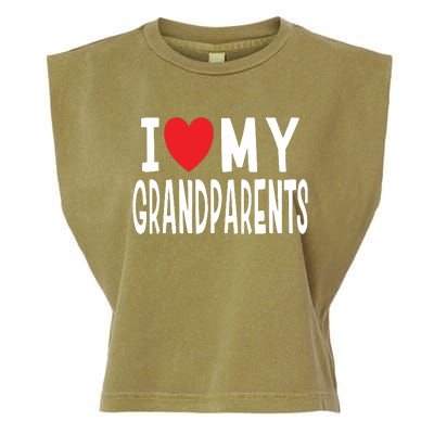 I Love My Grandparents Family Celebration Of Grandma Grandpa Garment-Dyed Women's Muscle Tee