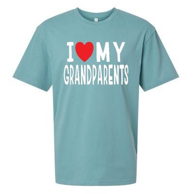 I Love My Grandparents Family Celebration Of Grandma Grandpa Sueded Cloud Jersey T-Shirt