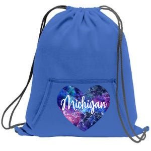 I Love Michigan Usa Cute Gift Sweatshirt Cinch Pack Bag