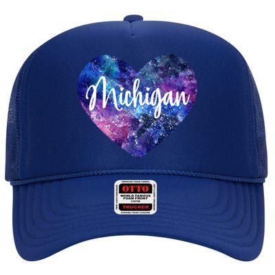 I Love Michigan Usa Cute Gift High Crown Mesh Back Trucker Hat