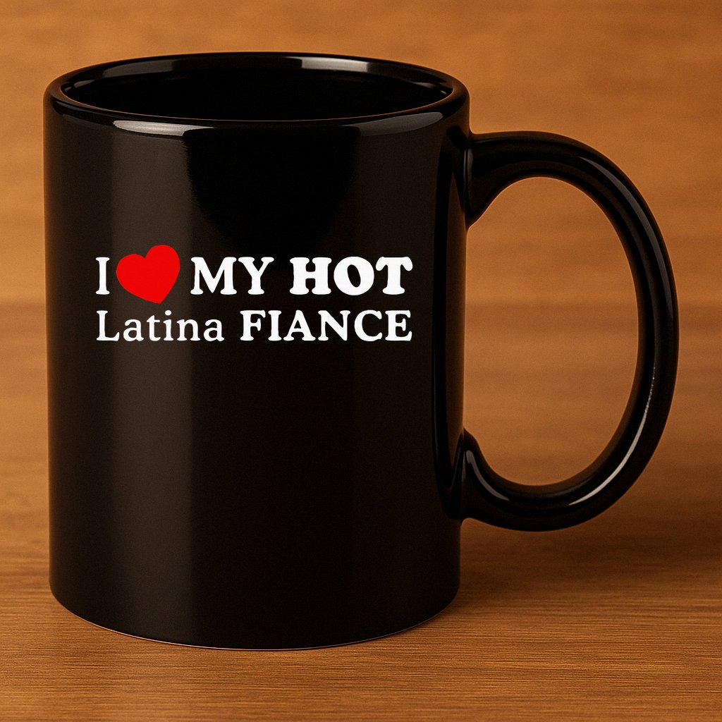 I Love My Hot Latina Fiancé 11oz C Handle Ceramic Mug