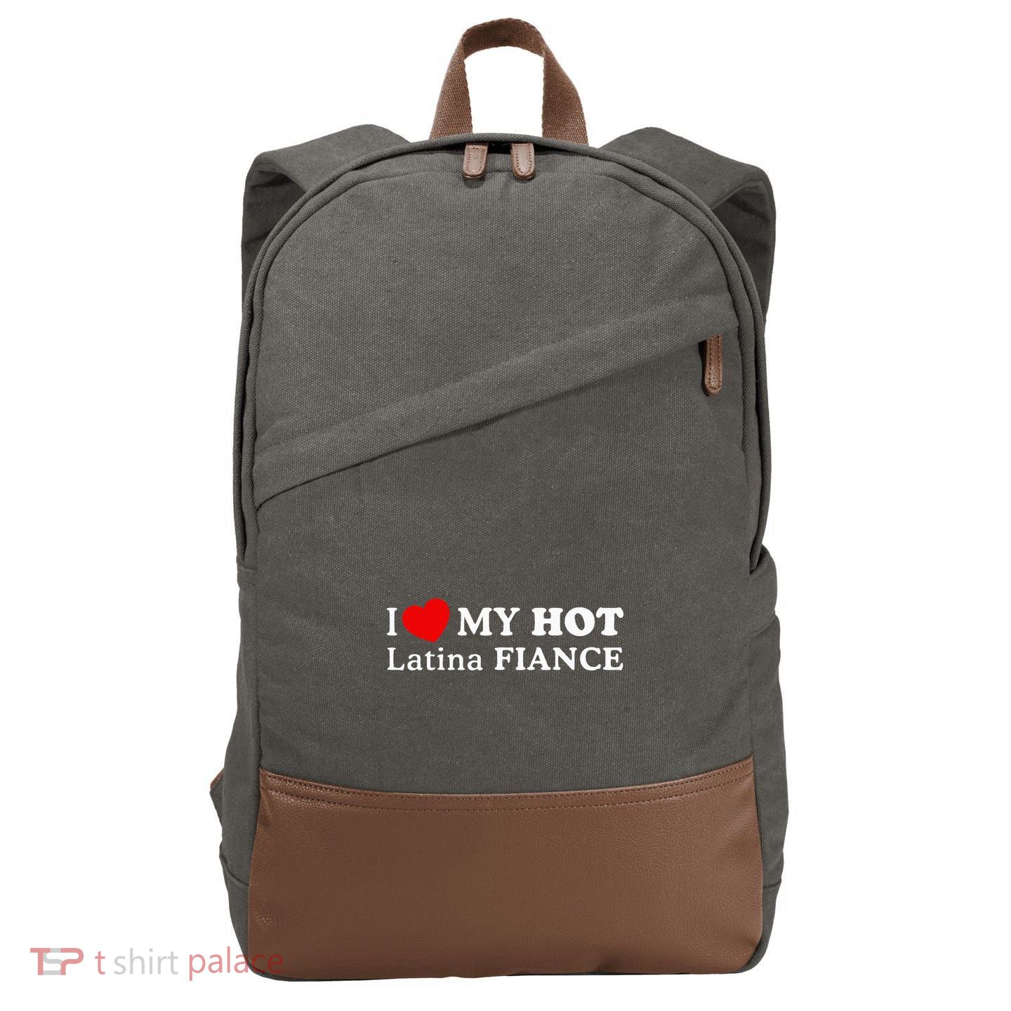 I Love My Hot Latina Fiancé Cotton Canvas Backpack