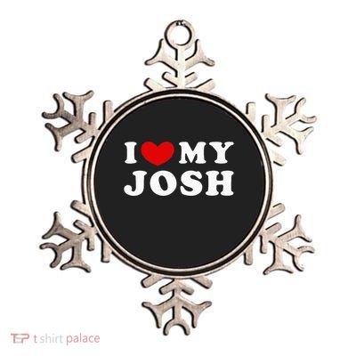 I Love My Josh Metallic Star Ornament
