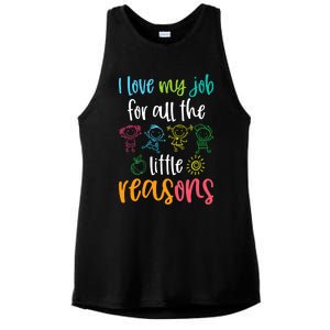 I Love My Job for All the Little Reasons 100 Days of School Ladies PosiCharge Tri-Blend Wicking Tank