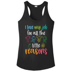 I Love My Job for All the Little Reasons 100 Days of School Ladies PosiCharge Competitor Racerback Tank