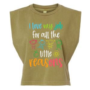 I Love My Job for All the Little Reasons 100 Days of School Garment-Dyed Women's Muscle Tee