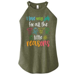 I Love My Job for All the Little Reasons 100 Days of School Women's Perfect Tri Rocker Tank