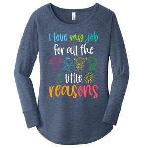 I Love My Job for All the Little Reasons 100 Days of School Women's Perfect Tri Tunic Long Sleeve Shirt