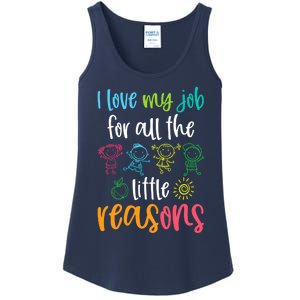 I Love My Job for All the Little Reasons 100 Days of School Ladies Essential Tank