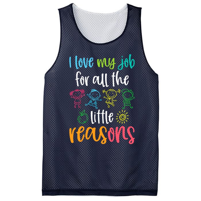 I Love My Job for All the Little Reasons 100 Days of School Mesh Reversible Basketball Jersey Tank