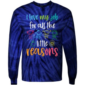 I Love My Job for All the Little Reasons 100 Days of School Tie-Dye Long Sleeve Shirt