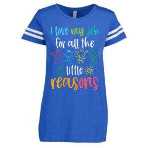 I Love My Job for All the Little Reasons 100 Days of School Enza Ladies Jersey Football T-Shirt