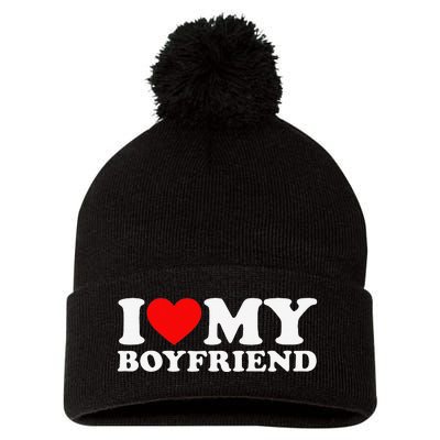 I Love My Boyfriend I Heart My Boyfriend BF Pom Pom 12in Knit Beanie