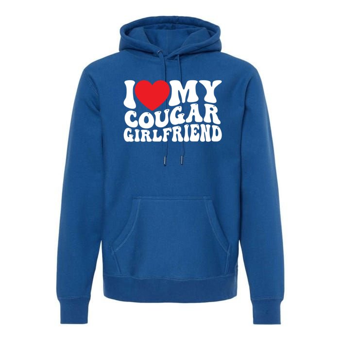 I Love My Cougar Friend Groovy Retro Gift Premium Hoodie