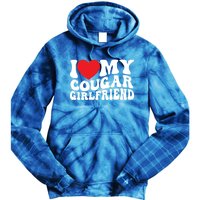 I Love My Cougar Friend Groovy Retro Gift Tie Dye Hoodie